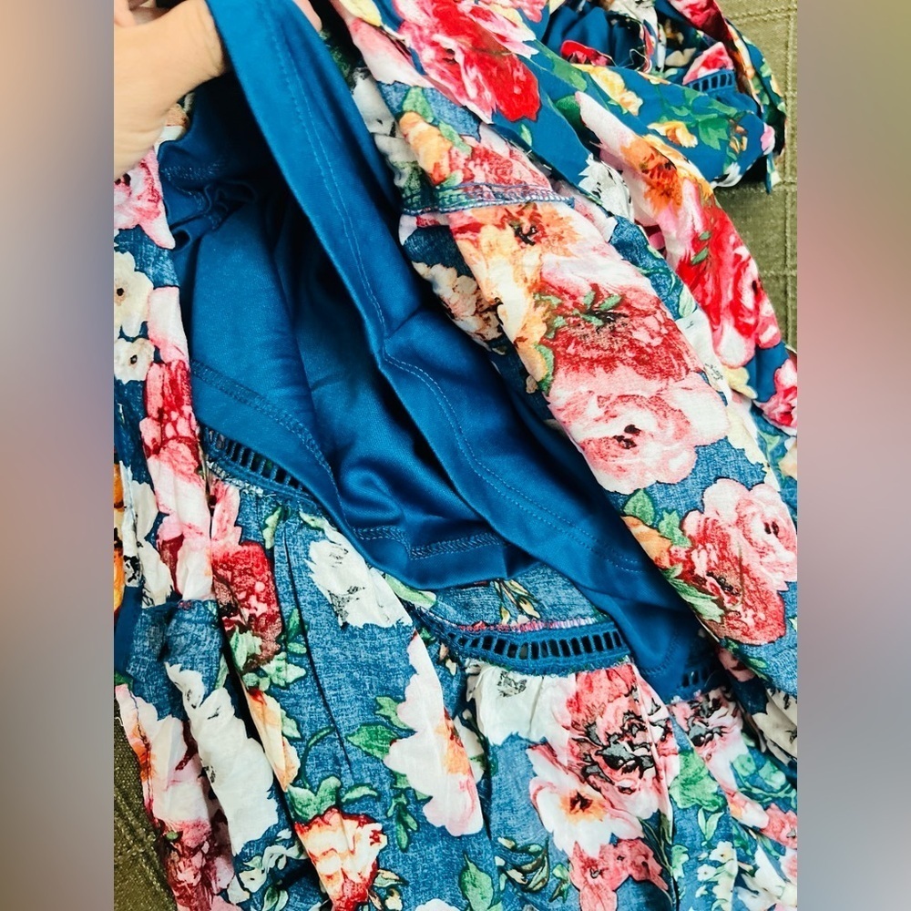 Altar'd State Henleigh Floral Maxi Dress Size N Boho Cottagecore Vacation Summer - Picture 9 of 16